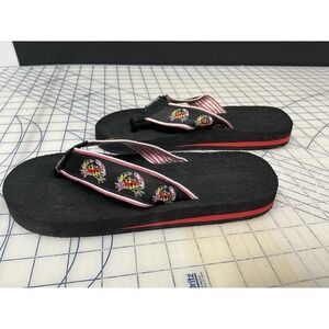 Tidewater Womens Boardwalk Flip Flop Sandals, Black/Pink US Size 7 M; NWoT